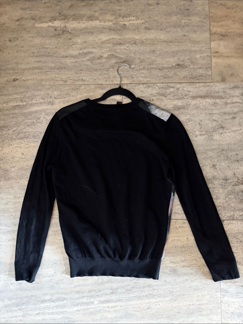 Ted Baker Black Floral-Front Crewneck Sweater - Picture 4 of 5